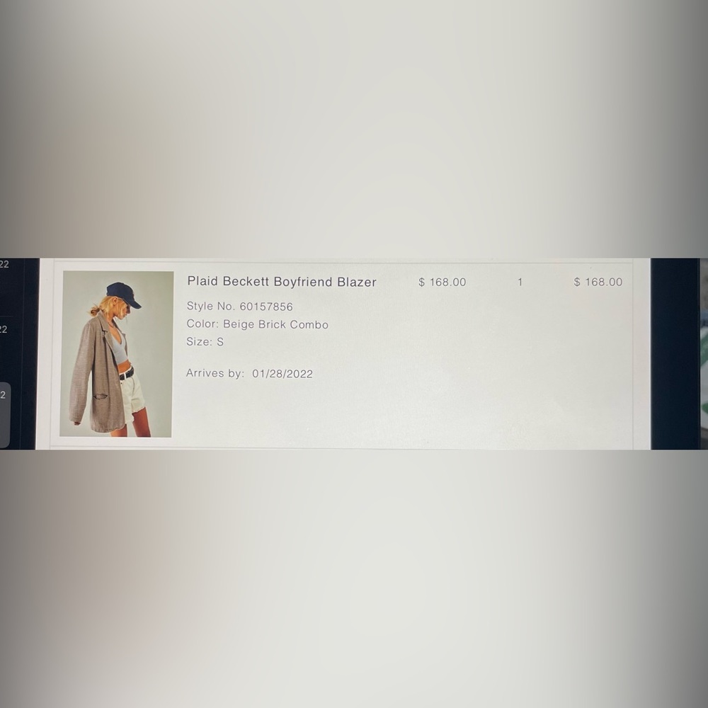 FREE PEOPLE Plaid Beckett Boyfriend Blazer